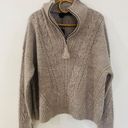 360 Cashmere  wool Alpaca blend half zip sweater in oatmeal Photo 1