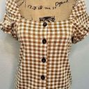 Madewell  Gingham Jacquard Square-Neck Puff Sleeve Top Size Small Photo 6