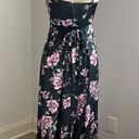 Tularosa Black Floor Length Satin Floral Summer Maxi Dress size XXS Photo 7