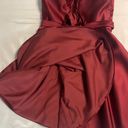 Amazon Burgundy Satin Homecoming Dress Photo 6