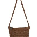 The Sak  Purse Crochet Boho Wooden Bead Sequined Zip Gypsy 70s Brown Photo 8