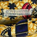 Vintage 100% Cotton Yellow African Egyptian Traditional Printed Wrap Skirt Size M Photo 7