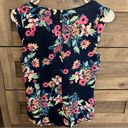 Candie's Candie’s “Spring Bouquet Blue” Pintuck Floral Sleeveless Blouse Size SMALL NWOT Photo 3