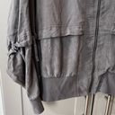 Adidas  X Stella Mccartney Grey Soft Suede Bomber Tracksuit Jacket Cinched Medium Photo 1