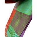 Boutique  Multi Colored Purple Orange Green Fringe Scarf Photo 1