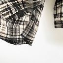 Topshop Black White Plaid Button Down Long Sleeve Shirt Dress Photo 5