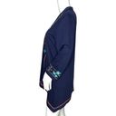 Coldwater Creek  Sweater Women Small Navy Blue Embroider Floral Cardigan Bohemian Photo 2