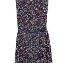 Joie  Halsette Dress 100% Silk Floral Pleated Blouson Lined Boat neck Navy Size M Photo 4