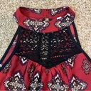 Xhilaration Red High Neck Geometric Print Dress Size Medium Photo 3