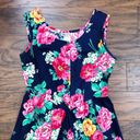 vintage • 90s Walden floral midi dress navy blue cotton jumper pink flower print Size M Photo 3