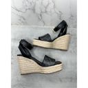 DKNY  Sandals Womens Size 6.5 Black Ankle Strap Espadrille Open Toe Wedges New Photo 4