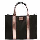 Victoria's Secret Victoria’s Secret Weekender Large Black & Rose Gold Canvas Travel Tote Bag Photo 2