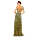 Mac Duggal  5565 Olive Green Sequined One Shoulder Flutter Sleeve A-Line Gown Photo 1