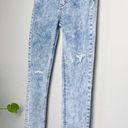 Free People  | Great Heights Acid Wash Frayed High Rise Skinny Jeans Size 27 Photo 2