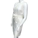 Isaac Mizrahi  for Target Womens Size 12 White Sheath Dress Bejeweled Slit Neck Photo 9