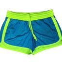 Xersion  Woman’s Blue / Green Flat Front Elastic Waist Drawstring Athletic Shorts Photo 0