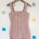 Alexis L  Pink Striped Ruffle Skirt Linen Mini Dress Photo 1