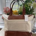 NWOT Graf Lantz carry on weekender bag canvas and vegan leather TOTE Photo 0