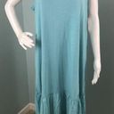 Caslon NWT Women's  Teal Mixed Media Drop Waist Maxi Dress Sz Large Photo 4