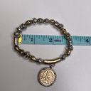 Chico's Chico’s Unsigned Gold-Tone & Silver-Tone Stretch Bracelet w/ Faux Coin Charm Photo 5