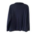 Coldwater Creek  Womens Size Large 14 Navy Blue Ribbed 1/4 Zip Pullover Sweater Photo 2