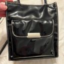 Moda  Attiva Black Faux Patent Leather Style Purse Drawstring Closure Photo 1