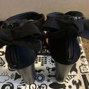 Bamboo Black Suede High Heels With Bows Size 9 Photo 5