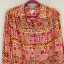 Billabong  Floral Multicolor Day After Day Oversized Button-Down Shirt Size S Photo 5