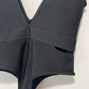 Herve Leger HERVÉ by Hervé Léger Black Plunging Knit Thong Bodysuit Size Large Photo 6