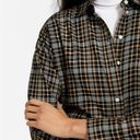 Everlane  Lightweight Flannel Oversized Shirt Black Brown Plaid 12 Photo 1