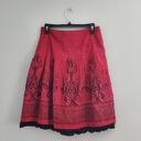 Apt. 9  Red & Black Floral Boho Pleated A-Line Skirt 4 Photo 1