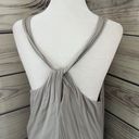 James Perse Grey Twist Back V Neck Midi Length Dress Photo 10