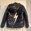 Aviator Nation  Bolt Luxe Trekker Jacket in Glossy Black Photo 1