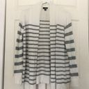 a.n.a . White and Grey Striped Open Front Cardigan Sweater XL Photo 1