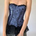 Frederick's of Hollywood Y2K Frederick’s of Hollywood bustier in purple with black lace ruffles size 34 Photo 3