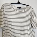 Roolee  Women’s Black & White Striped Midi T-Shirt Dress Casual Sz M Cotton Photo 1