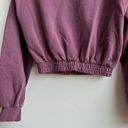 ZARA  Dusty Rose Pink Long Sleeve Thick Crewneck Shoulder Pad Size Small Cropped Photo 1