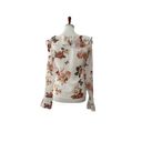 Majorelle  Womens Sheer Butterfly Floral Button Up Top Long Sleeve White XS Photo 1