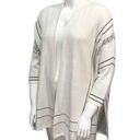 Chico's  Size L XL White Beaded Boho Poncho Oversized Sweater Top Dolman Sleeves Photo 0