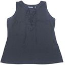 New York & Co. 7th Avenue Design Studio Black Lace Up Tank Top Photo 0