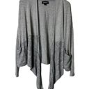 Betabrand  Waffle Knit Wrap Cardigan Sweater Gray Size Large Photo 3