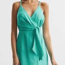 Reiss Esme Linen Side Tie MIDI Dress Aqua casual classic stylish  summer chic Photo 2