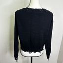 Wild Honey NEW  Dylan women's black V neck sweater w/distressed hems S oversized Photo 8