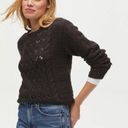 Michael Stars  Louisa Cable Knit Pointelle Pullover Sweater in Black Size Small Photo 1