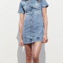 ZARA Dress mini denim jeans button up collar casual short sleeve Photo 7