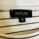 Roolee  Women’s Black & White Striped Midi T-Shirt Dress Casual Sz M Cotton Photo 3