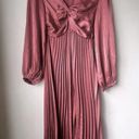 Petal and Pup  Noelle Pink Twist Front Pleated Long Sleeve Midi Dress M Photo 3