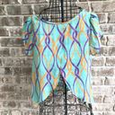 fab'rik  Blouse Small? Sheer Swing Back Flowy Abstract Artsy Festive Retr… Photo 3