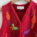 Susan Bristol Vintage  Red Knit Ugly Christmas Novelty Sweater Vest Small Photo 2