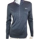 Under Armour  Womens Small 1/4 Zip Long Sleeve Mock Neckline Gray HeatGear Fitted Photo 0